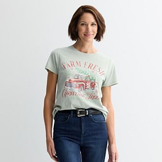 Women's Missy Farm Fresh Graphic Short Sleeve Tee