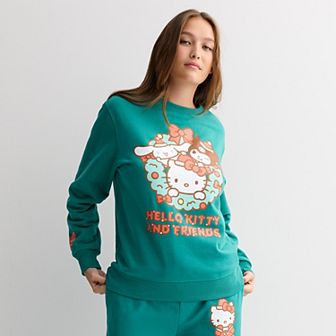Juniors' Hello Kitty & Friends Long Sleeve Holiday Fleece Pullover