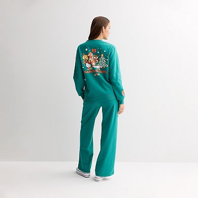 Juniors' Hello Kitty & Friends Long Sleeve Holiday Fleece Pullover