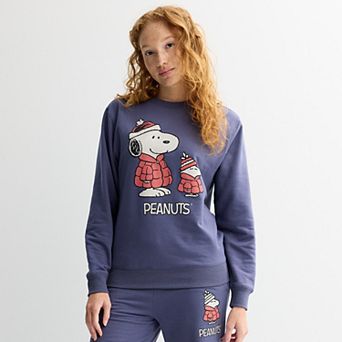 Juniors' Peanuts Graphic Long Sleeve Pullover