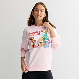 Juniors' Winnie The Pooh Merry & Bright Graphic Pullover