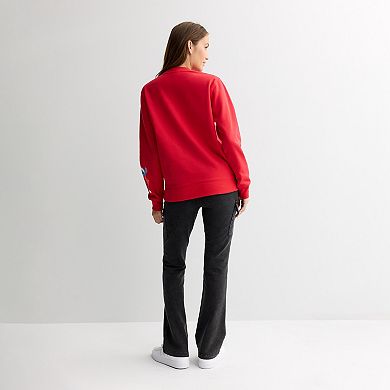 Juniors' Disney Stitch Graphic Long Sleeve Holiday Pullover