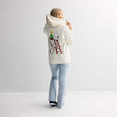 Juniors' Peanuts Long Sleeve Zip Up Hoodie