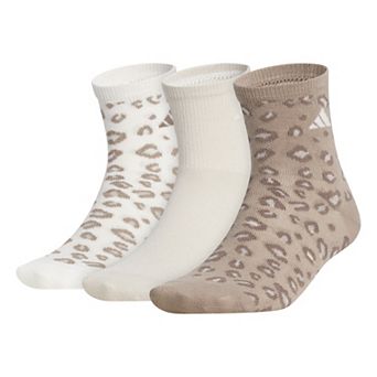 Women's adidas Leopard Luxe High Quarter Socks 3 pk