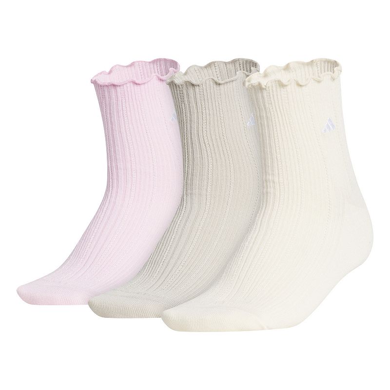 Women's adidas Performance Ruffle Quarter Socks 3-pk.,