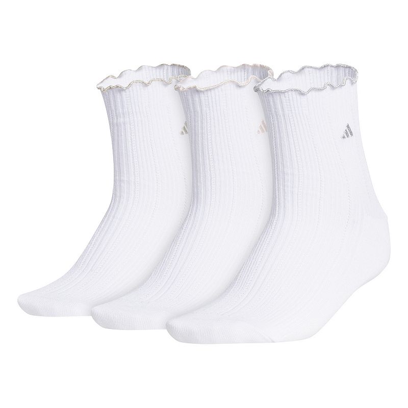 Women's adidas Performance Ruffle Quarter Socks 3-pk.,