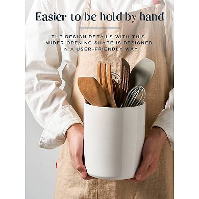 7.2″ Extra Large Ceramic Utensil Crock, Kitchen Utensil Holder
