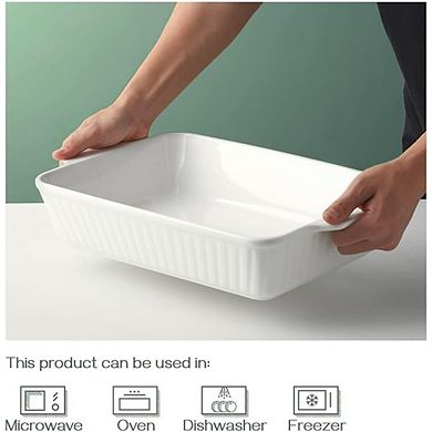9''x13'' Ceramic Baking Dish, Large Lasagna Pan Deep for Oven, 4.2 Quarts Baking Pan with Handles