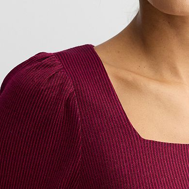 Women's Nine West Square Neck Balloon Sleeve Shine Top