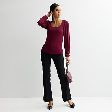 Women's Nine West Square Neck Balloon Sleeve Shine Top