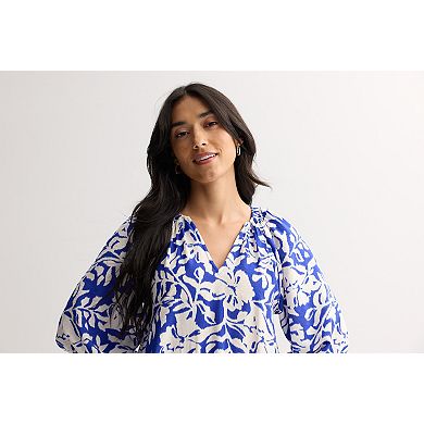 Women's Sonoma Goods For Life® Smocked V-Neck Long Sleeve Dress