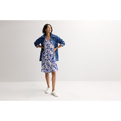 Women's Sonoma Goods For Life® Smocked V-Neck Long Sleeve Dress