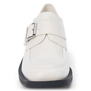 Coconuts by Matisse Hilary Women's Faux Leather Buckle Accent Heeled Loafers