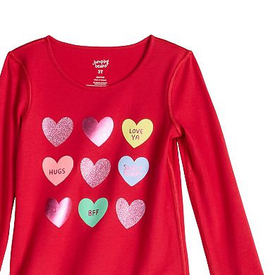 Toddler & Girls 4-12 Jumping Beans® Sensory Adaptive Long Sleeve Tee with Heart Graphic