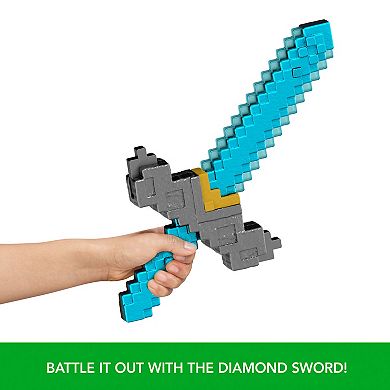 Mattel Minecraft Click and Switch 2-in-1 Sword and Pickaxe Role-Play Toy