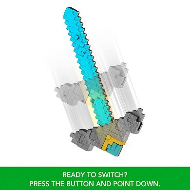 Mattel Minecraft Click and Switch 2-in-1 Sword and Pickaxe Role-Play Toy