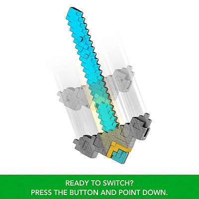 Mattel Minecraft Click and Switch 2-in-1 Sword and Pickaxe Role