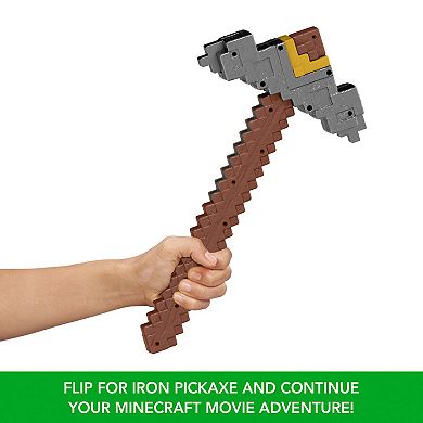 Mattel Minecraft Click and Switch 2-in-1 Sword and Pickaxe Role-Play Toy