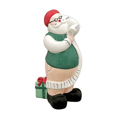 St. Nicholas Square Ceramic Santa Checking His List Table Decor