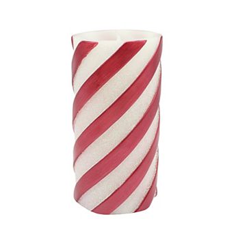 St. Nicholas Square® Large Candy Cane Striped LED Candle