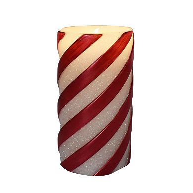 St. Nicholas Square® Large Candy Cane Striped LED Candle