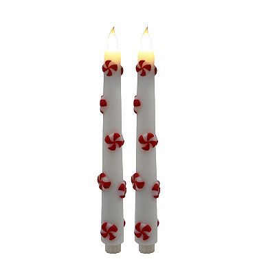 St. Nicholas Square® Candy LED 2-pc. Taper Candle Set