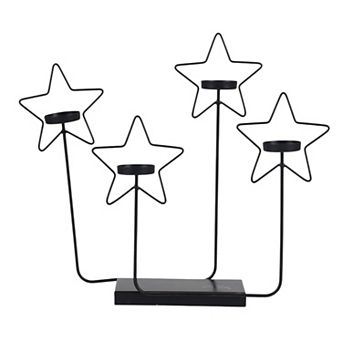 St. Nicholas Square® Black Metal Star Tealight Candelabra