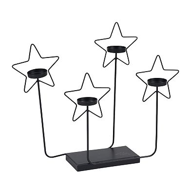 St. Nicholas Square® Black Metal Star Tealight Candelabra