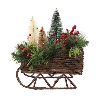 St. Nicholas Square® Wicker Sled Botanical Sitabout Arrangement