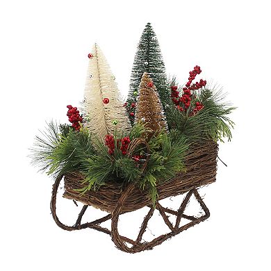 St. Nicholas Square® Wicker Sled Botanical Sitabout Arrangement