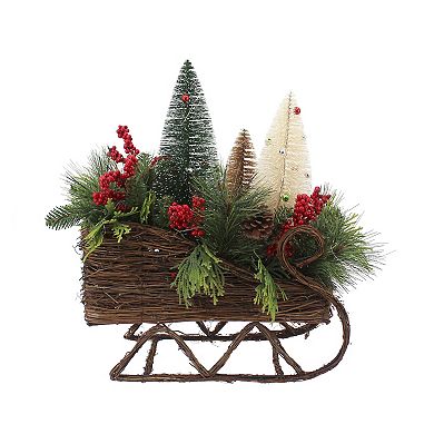 St. Nicholas Square® Wicker Sled Botanical Sitabout Arrangement