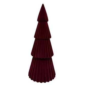 St. Nicholas Square® Flocked Burgundy Tree Table Decor