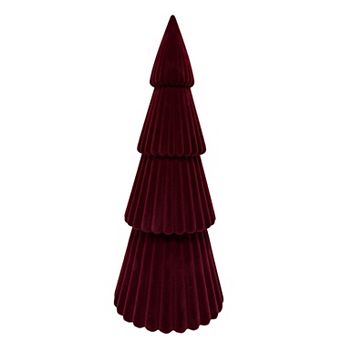 St. Nicholas Square® Flocked Burgundy Tree Table Decor
