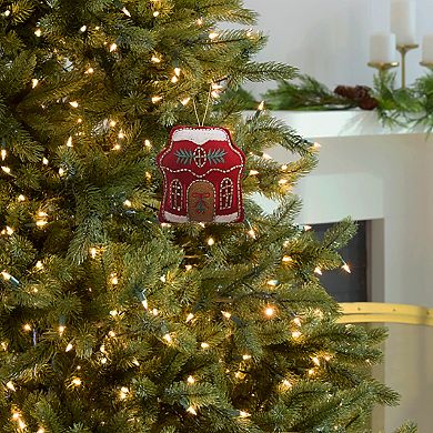 St. Nicholas Square Plush & Beaded House Christmas Ornament