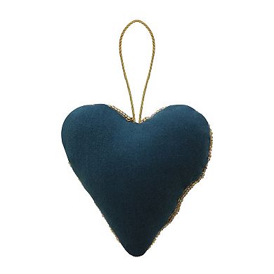 St. Nicholas Square Beaded Heart Moon Christmas Ornament