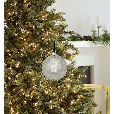 St. Nicholas Square Glass Christmas Ornament with Velvet Loop for Hanging