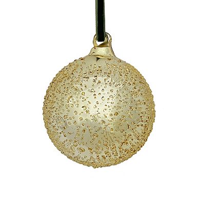 St. Nicholas Square Glass Christmas Ornament with Velvet Loop for Hanging