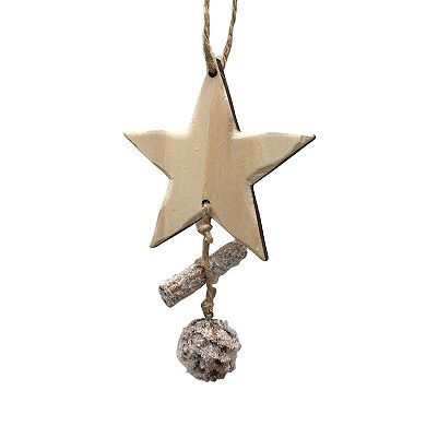 St. Nicholas Square® Wooden Christmas Ornament with Pinecone Accent