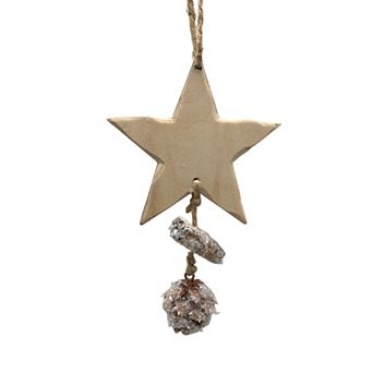 St. Nicholas Square® Wooden Christmas Ornament with Pinecone Accent