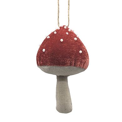 St. Nicholas Square® Beaded Fabric Mushroom Christmas Ornament