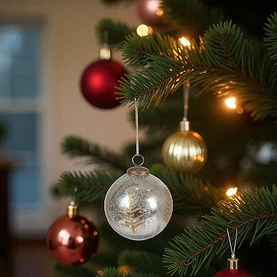 St. Nicholas Square® Glass Metallic Etched Christmas Ornament