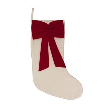 St. Nicholas Square® Wool Large Bow Icon Christmas Stocking