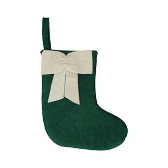 St. Nicholas Square® Mini Green Bow Christmas Stocking