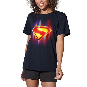 Women's DC Comics Superman 2025 Glowing Shield Graphic Tee