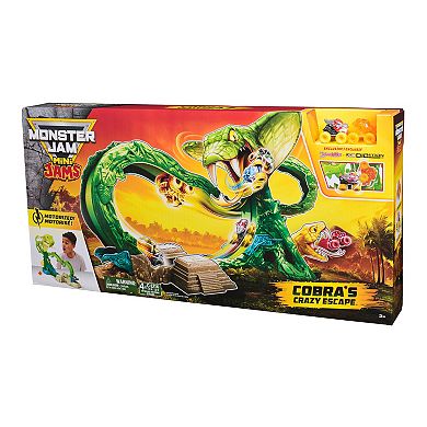 Monster Jam Mini Jams Cobra's Crazy Escape Motorized Playset with 2-pk. Die-Cast Trucks
