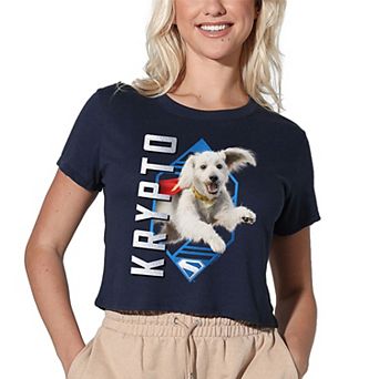 Women's DC Comics Superman Krypto Diamond Graphic Crop Tee