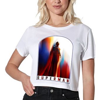 Women's DC Comics Superman 2025 Look Up Poster Graphic Crop Tee