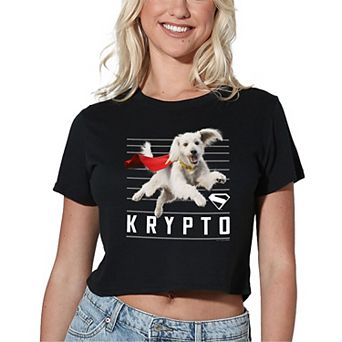 Women's DC Comics Superman Krypto Lines Graphic Crop Tee