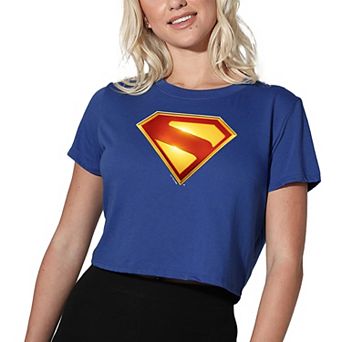 Women's DC Comics Superman New Logo Color Graphic Crop Tee