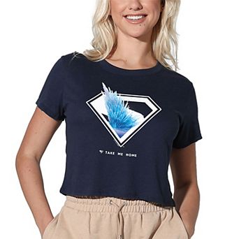 Women's DC Comics Superman Solitude Shield Graphic Crop Tee
